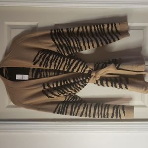 Lane Bryant belted tiger-print cardigan